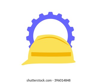 gear helmet headgear foreman image icon vector