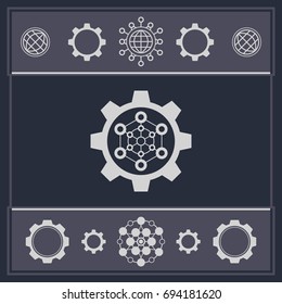 Gear and hexagon element. Abstract technology background. Futuristic background. 