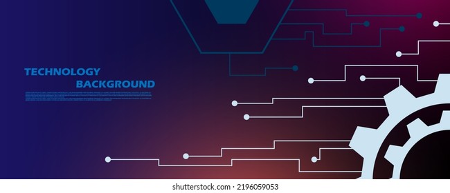 Gear and Hexagon geometric Abstract lines and dots connect background. Technology connection digital EP.3.hi-tech communication concept innovation vector illustration background 
