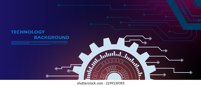 Gear and Hexagon geometric Abstract lines and dots connect background. Technology connection digital EP.8.hi-tech communication concept innovation vector illustration background 