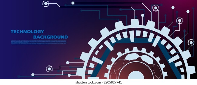 Las líneas y puntos de abstracto geométrico de engranajes y hexágonos conectan el fondo. Conexión de tecnología digital EP.10.hi-tech concepto de comunicación innovación ilustración vectorial fondo 