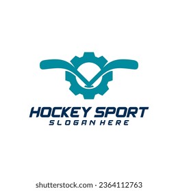 Gear Hockey sport logo design template. Modern vector illustration. Badge design.