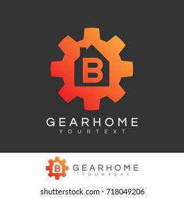 gear home initial Letter B Logo design