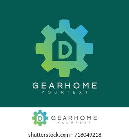 gear home initial Letter D Logo design