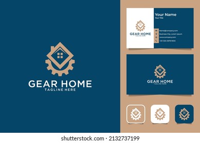 gear home logo design and business card