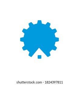 Vector de casa de engranajes, logotipo del sector