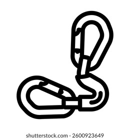 gear hooks titanium ultralight line icon vector. gear hooks titanium ultralight sign. isolated contour symbol black illustration