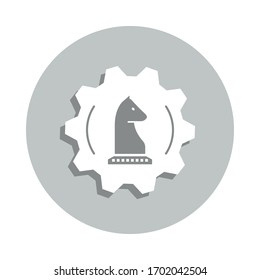 gear, horse badge icon. Simple glyph, flat vector of Business icons for ui and ux, website or mobile application