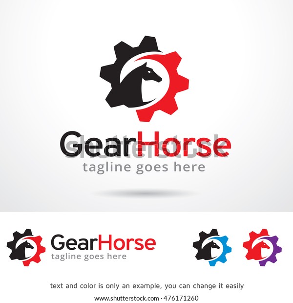 Gear Horse Logo\
Template Design Vector