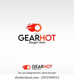 Gear Hot Logo Template Design Vector