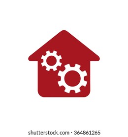 gear house. gear home logo vector.