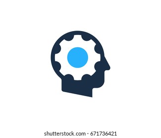 Gear Human Icon Logo Design Element