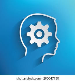 Gear human resource on blue background,clean vector