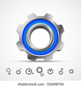 Gear Icon 3d. Vector Illustration