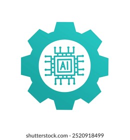 ícone de engrenagem com tecnologia ai.tecnologia futura ícone de empresa.mão desenhada