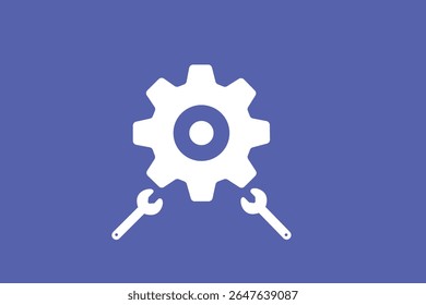 Gear icon Animated data settings line icon. spinning gears