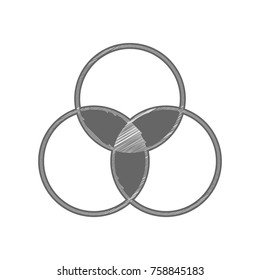 Gear icon. Asterix. Vector. Shaded gray icon on white background. Isolated.