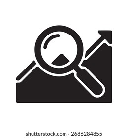Gear icon with a bar chart representing business performance optimization and industrial process improvement through data analytics and productivity settings