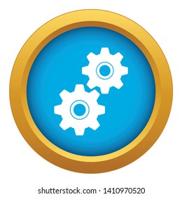 Gear icon blue vector isolated on white background for any design