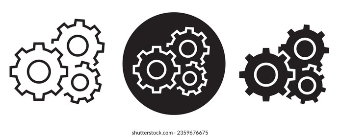 Gear icon. Business work progress symbol. Industrial engineering mechanism tool vector. Cogwheel technical setting sign. 