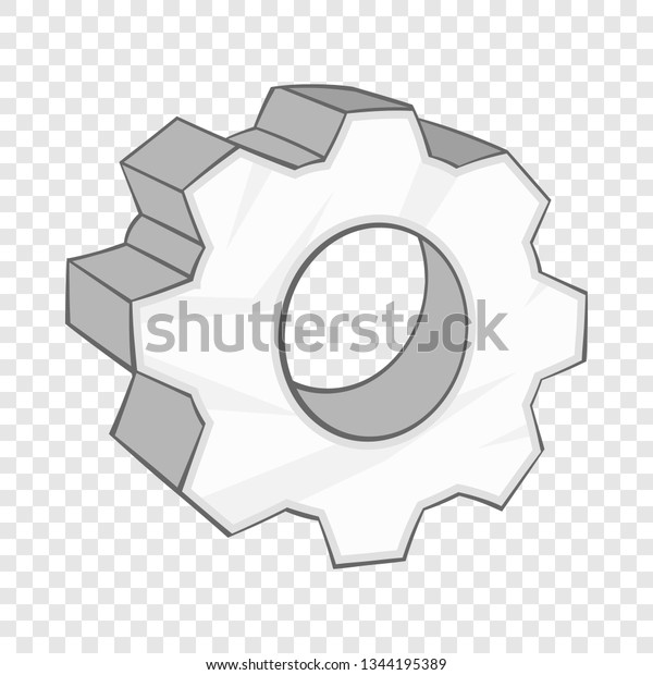 Gear icon in cartoon style on a background for any web\
design 