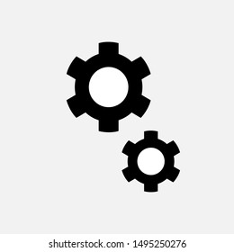 Gear Icon - Cog or Setting Sign & Symbol Logo Vector. 