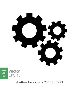 Gear icon. Cog, wheel, cogwheel, mechanism, engineering, mechanical, industry, technology concept. Simple flat style. Vector illustration design isolated on white background. EPS 10.