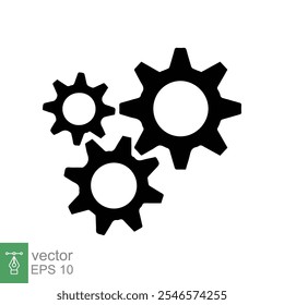 Ícone da engrenagem. Cog, roda, roda dentada, mecanismo, engenharia, mecânica, indústria, conceito de tecnologia. Estilo plano simples. Design de ilustração vetorial isolado em fundo branco. EPS 10.