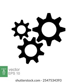 Gear icon. Cog, wheel, cogwheel, mechanism, engineering, mechanical, industry, technology concept. Simple flat style. Vector illustration design isolated on white background. EPS 10.