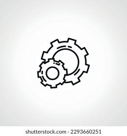 gear icon, cog wheel, engine circle, gear outline icon