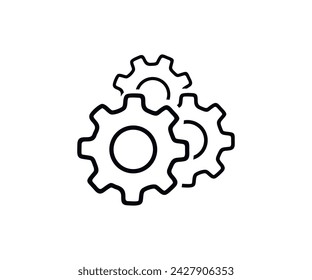 Gear icon, cog wheel, engine circle, thin line icon. Gear setting vector design and illustration.
