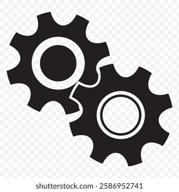 Gear icon, cog wheel, engine circle, thin line web symbol on white background - editable stroke vector illustration EPS10.