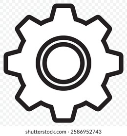 Gear icon, cog wheel, engine circle, thin line web symbol on white background - editable stroke vector illustration EPS10.