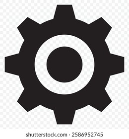 Gear icon, cog wheel, engine circle, thin line web symbol on white background - editable stroke vector illustration EPS10.