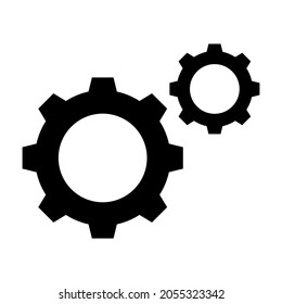 Icono del engranaje, icono de los cogs. Sencillo, de alta calidad y adecuado para su diseño. Ilustración vectorial de diseño plano, sólida, silueta. Proceso, trabajando.