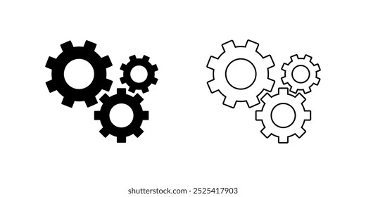 Icono de engranaje, rueda dentada, círculo del motor, símbolo de ajuste aislado en un Vector de fondo blanco.