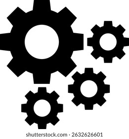 Gear icon. Cogwheel group black icon. Gear setting icon