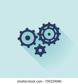 Gear icon. Cogwheel mechanism as symbol of business process. Vector illustration.