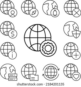 Icono de engranaje en una colección con otros elementos