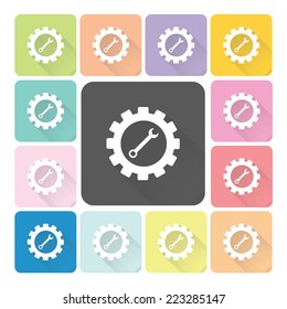 Gear Icon color set vector illustration