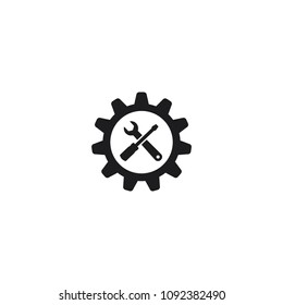 gear icon conception with hummer and wrench icon vector logo template