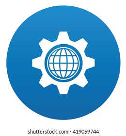 Gear icon design on blue background,vector