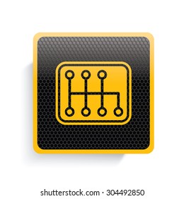 Gear icon design,yellow version,clean vector