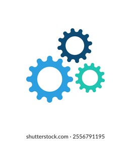 Gear icon with different color. Gear symbol, gear silhouette. Gear vector illustration