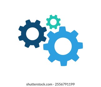 Gear icon with different color. Gear symbol, gear silhouette. Gear vector illustration