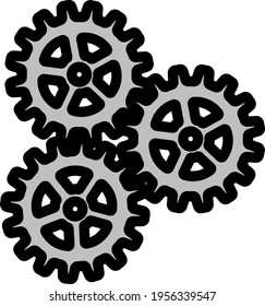 Gear Icon. Editable Bold Outline With Color Fill Design. Vector Illustration.