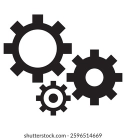 Gear icon for engineering concept on white background,vector illustration.