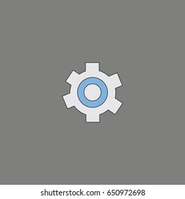 Gear icon flat design illustration.