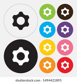 Gear icon, flat design style