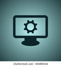 gear Icon, flat design style